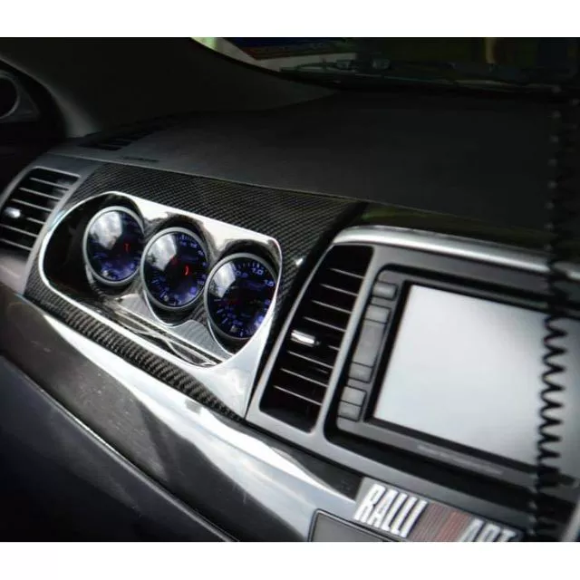 Lancer Evo10 Inspira IMPORT Carbon Fiber Triple Meter Cover ori CF Not Local