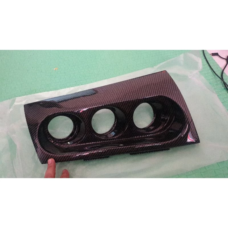 Lancer Evo10 Inspira IMPORT Carbon Fiber Triple Meter Cover ori CF Not Local