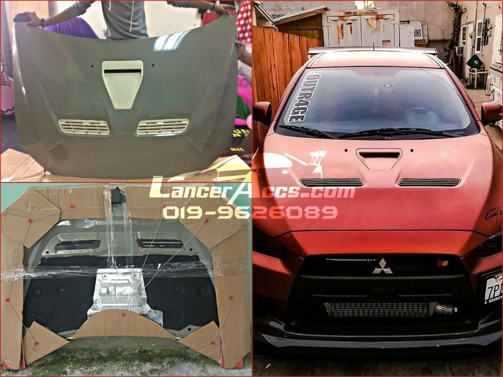 BETTER FITMENT Lancer EvoX hood for Mitsubishi lancer Inspira with removable vents scoop like ORI - Image 2